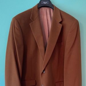 Chaps Men's 100% Camel Hair Sport Coat in Saddle (Brown) Size 46L